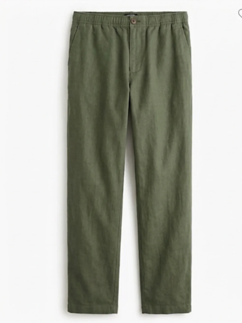 J crew faded surplus green Linen-cotton blend drawstring pant